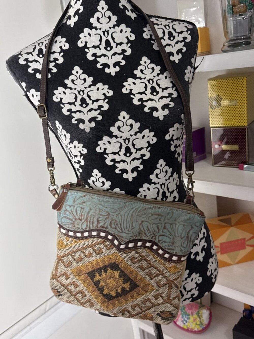 Myra Bags Womens Crossbody Canvas, Leather Western Boho Trendy
